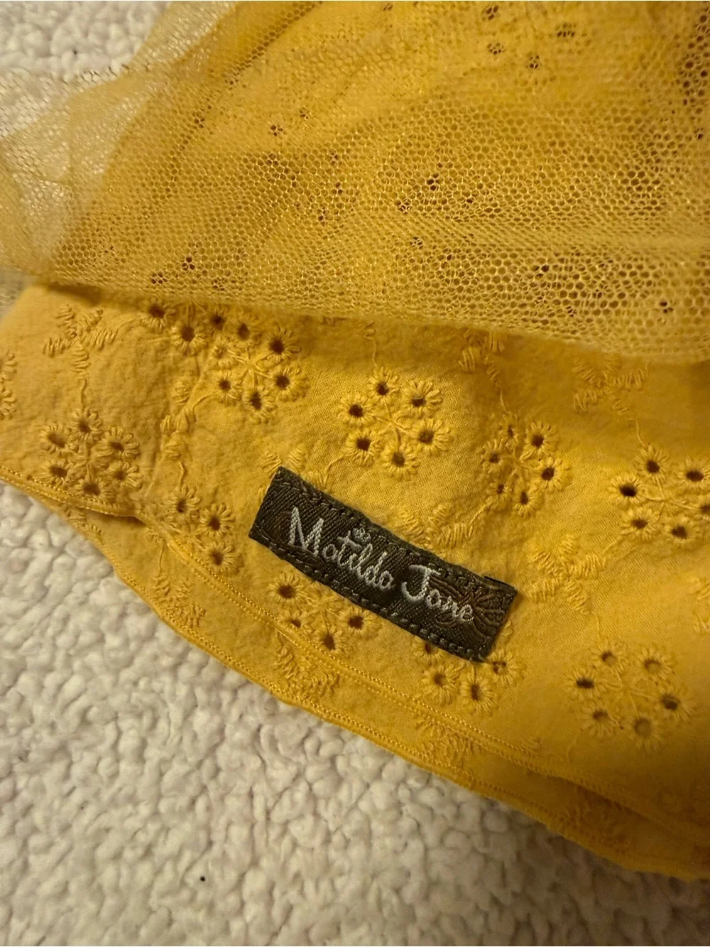 Matilda Jane Wonderment After School Yellow Eyelet Lace Tulle Ruffle Tutu Skirt